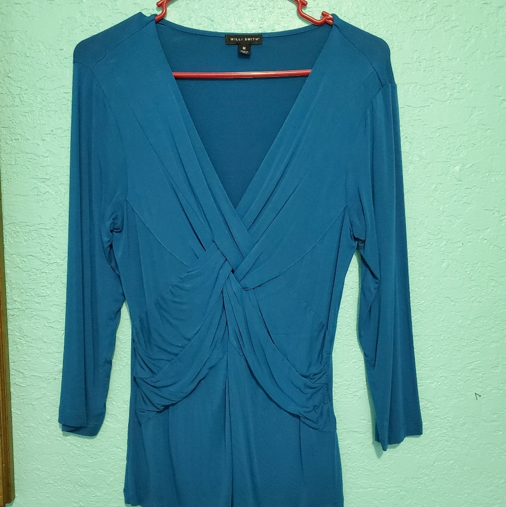 Willi Smith 3/4 Sleeve Ruched Top